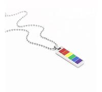 ZIAFRPN Arc-en-Ciel rectangulaire 7 Couleurs Collier marée Femelle Internet célébrité Simple tempérament Couple ins Hip hop Hommes chaîne Accessoires Pendentif Bijoux