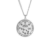 ZIAFRPN Archange Azraël Sceau Salomon Ange de la Mort Kabbale amulette Pendentif Collier Bijoux