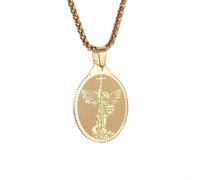 ZIAFRPN Archange Saint Homme Collier Dieu Christian Archange Médaille Croix Bouclier Pendentif Amulette Bijoux félicitations Cadeaux