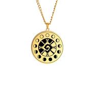 ZIAFRPN Azulejo Symbole de la divinité Maya Hunab ku Pendentif Colliers Bijoux Hommes Talisman Colliers