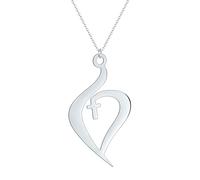ZIAFRPN Bijoux Dieu dans Mon Coeur Pendentif Croix Collier Femme Collier Cadeau Cadeau