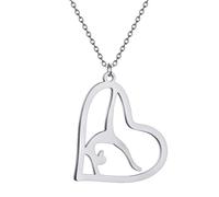 ZIAFRPN Bijoux Gymnaste Love Gymnastique Pendentif Collier American Flip Gymnast Pendentif Femme Fine Sports Bijoux Cadeau