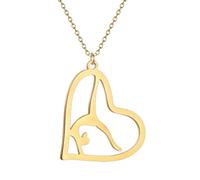 ZIAFRPN Bijoux Gymnaste Love Gymnastique Pendentif Collier American Flip Gymnast Pendentif Femme Fine Sports Bijoux Cadeau