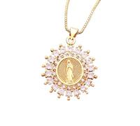 ZIAFRPN Bijoux pour Femmes Micro pavé incrusté de Zircon Pendentif croyant Collier Cadeau