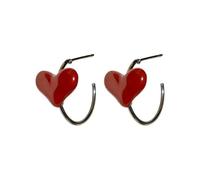 ZIAFRPN Boucles d’Oreilles Coeur d’Amour Rouge Boucle d’Oreille en émail de Luxe léger pour Les Femmes Filles Sweet Wedding Party Mode Ear Jewelry Meilleur Cadeau
