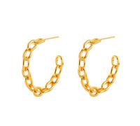 ZIAFRPN Boucles d’Oreilles en Or Lettre C chaîne pour Femmes Minimaliste Tendance Fine Joaillerie Géométrique Accessoire