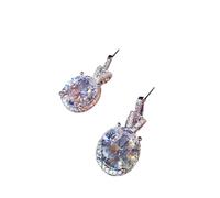 ZIAFRPN Boucles d’Oreilles Pendantes pour Femmes avec des Accessoires féminins cubiques Brillants Blancs Bijoux de Mode de Couleur argentée