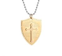 ZIAFRPN Bouclier de Dieu Éphèse Croix Bible Collier Armure de Dieu Pendentif Foi Amulette Bijoux