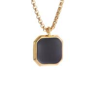 ZIAFRPN Carré Noir Pierre Naturelle Collier Beau Pendentif Polygone Géométrique pour Femmes Casual Punk Bijoux Cadeaux félicitations Cadeaux