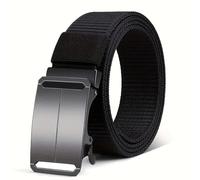 ZIAFRPN Ceinture à Boucle Automatique pour Hommes 1pc - Ceinture en Toile Noire Sportive avec entraînement en Relief, en Plein air et en Salle de Sport - Ceinture réglable Durable