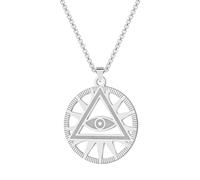 ZIAFRPN Chandle All-Seeing Eye of Providence Illuminati Pyramid Charm Necklace pour Homme