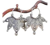 ZIAFRPN Charme Femmes Mode Fleur Feuille Creux Argent Couleur Goutte Boucles d’Oreilles Bijoux Cadeaux