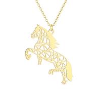 ZIAFRPN Cheval Pendentif Collier pour Les Femmes Bijoux délicats Mignon Animal Amoureux des Animaux Collier Vintage Hommes Cadeau