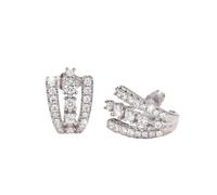 ZIAFRPN Chic Trois Lignes Griffes Boucles d’Oreilles avec des Accessoires de Piercing d’Oreille de Mode Blanc étincelant pour Les Bijoux de déclaration