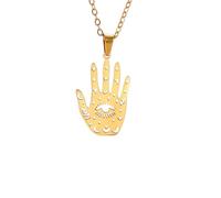 ZIAFRPN Chiromancie Main Pendentif troisième Oeil Collier Mystique céleste Symboles Protection amulette Bijoux