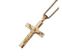 ZIAFRPN Chrétien Jésus Croix Pendentif Collier Amulette pour Hommes Femmes Prière Église Accessoires Quotidiens Cadeaux félicitations Cadeaux