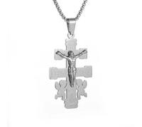 ZIAFRPN Chrétien Jésus Croix Pendentif Petit Ange Prière Collier pour Hommes Femmes Vintage Religieux Amulette Bijoux Cadeau félicitations Cadeaux