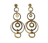 ZIAFRPN Classique Couleur Or Rond à la Main Sculpture Motif torsadé Boucles d’Oreilles Simple Tendance Boucles d’Oreilles Bijoux