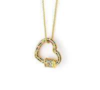 ZIAFRPN Classique CZ Micro Pave Lock Mousqueton Pavé Lock Coeur en Forme Fermoir Collier Bijoux Cadeau pour Femmes Hommes