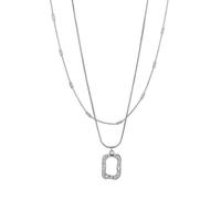 ZIAFRPN Classique Double Couche Costume Pendentif Géométrique Pour Femmes Bijoux Tendance Fête Léger Luxe Collier En Acier Présent