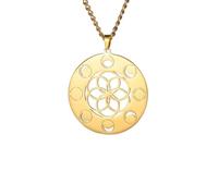 ZIAFRPN Classique Graine de Vie Femmes Collier Phase de Lune Pendentif géométrie sacrée n Bijoux amulette Porte-Bonheur