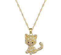 ZIAFRPN Classique Mignon Chaton léger Luxueux tempérament Magnifique Collier chaîne de clavicule en Acier Inoxydable Polyvalente pour Femmes