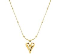 ZIAFRPN Classique Pêche Coeur Pendentif Acier Tendance Bijoux Chaîne De Clavicule Pour Femmes Léger Luxe Fierté Collier