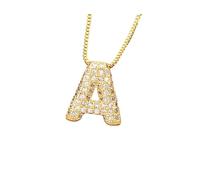 ZIAFRPN Classique Tendance Initiales Alphabet Anglais 26 A-Z Lettre Pendentif Plaqué Or Nom de Famille Collier Capitale pour Femmes