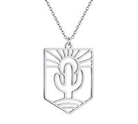 ZIAFRPN Clavicule Choker pour Femmes Cactus Sunshine Rays Collier géométrique en Acier Inoxydable pour Fille Bijoux Unisexes à la Mode Cadeaux