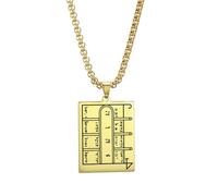 ZIAFRPN Clé du Roi Salomon Premier Pentacle De Lune Amulette Carré Pendentif Collier Portes Ouvertes Talisman Colliers Sorcière Bijoux