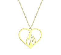 ZIAFRPN Coeur en Feu Collier pour Les Femmes Femme Coeur Brûlant pour Forever Amour Mariage Bijoux Cadeau De Fête