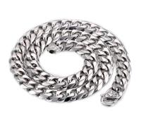 ZIAFRPN Collier 14.5mm Lourd Poli Argent Couleur Ton Coupé Gourmette Cubain Mens Chaîne 316L Collier Fermoir Mode