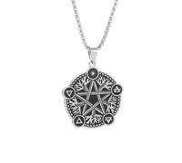 ZIAFRPN Collier Arbre de Vie Pentagramme Pendentif Collier pour Hommes Femmes Mode Lucky Amulette Bijoux Cadeau Mode