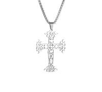 ZIAFRPN Collier Baroque Motif Croix Pendentif Collier Vintage Bohème Madonna Pendentif pour Hommes Goth Bijoux Mode