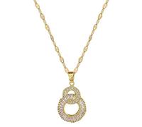 ZIAFRPN Collier de Mariage de Banquet de Luxe léger à Double Anneau à la Mode de 8 caractères, chaîne de clavicule exquise et Polyvalente