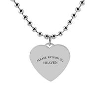 ZIAFRPN Collier de Mode en Forme de cœur pour Femmes Veuillez Retourner AU Paradis Pendentif Collier Ras-du-Cou Porte-Cou Bijoux Colliers pour Adolescentes