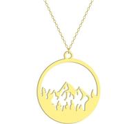ZIAFRPN Collier de Montagne Creuse pour Les Femmes Filles Montagnes appellent Disque Pendentif Wanderlust Memorial Bijoux Collier