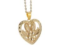 ZIAFRPN Collier décontracté Pendentif Couleur Or Feuilles Coeur Forme Pendentif Collier pour Femmes Charmant dîner Collier Filles Bijoux Exquis Bijoux