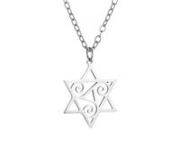 ZIAFRPN Collier décontracté Pendentif étoile de David Spirale Triangulaire Pendentif Collier pour Hommes Femmes Juif Israélien Bijoux Porte-Bonheur Bijoux