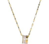 ZIAFRPN Collier en acier pendentif en acier de couronne de couronne de luxe léger pour les femmes plaqué bijoux de chaîne de clavicule féminine-