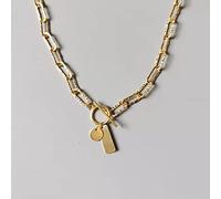 ZIAFRPN Collier Européen Simple Rond Pendentif Pull Chaîne Collier pour Femmes Punk Hip Hop Street Art Bijoux Cadeau