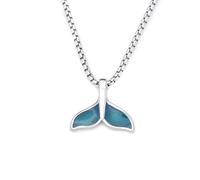 ZIAFRPN Collier Gothique Mode Baleine Bleue Poisson Queue Pendentif Colliers pour Hommes Femmes Longue Chaîne Tour de Cou Collier Charme Fête Bijoux félicitations Cadeaux