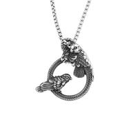 ZIAFRPN Collier Gothique Nordique Corbeau Pendentif Collier Mode Odin Huginn et Muninn Colliers pour Hommes Femmes Charme Bijoux Cadeaux félicitations Cadeaux