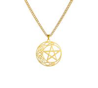 ZIAFRPN Collier Gothique Pentagramme Collier pour Femmes Hommes Creux Phase de Lune Pendentif Chaîne Amulette Bijoux Cadeau félicitations Cadeaux