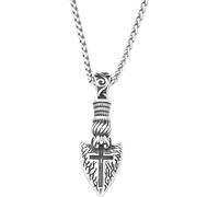 ZIAFRPN Collier Gothique Punk Mode Viking Lance Pendentif Collier Croix Flèche Colliers pour Hommes Garçons Nordique Amulette Bijoux Accessoires félicitations Cadeaux