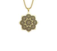 ZIAFRPN Collier Gothique Vintage Mandala Lotus Fleur Pendentif Colliers Elegent Yoga Bouddhisme Collier géométrie sacrée Mode Bijoux Cadeau félicitations Cadeaux