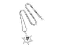 ZIAFRPN Collier Homme Or Etoile de David Pendentif Collier Classique Style Punk Amulette Bijoux Mode