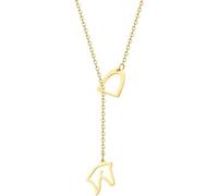 ZIAFRPN Collier Hommes, Cheval Argent Couleur Or Or Or Mode minimalisme Pendentif Collier Bijoux Cadeau pour Les Femmes
