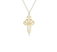 ZIAFRPN Collier Hommes, Collier de Fleur de Lotus Unalome doré pour Les Femmes Fille Yoga Bouddhisme Amulette spirituelle Tour de Cou Bijoux Masculins