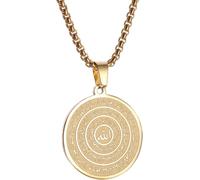 ZIAFRPN Collier Hommes, Or Couleur Coran Pendentif Collier Hommes Femmes Mode Foi Islam Bijoux Ramadan Cadeau